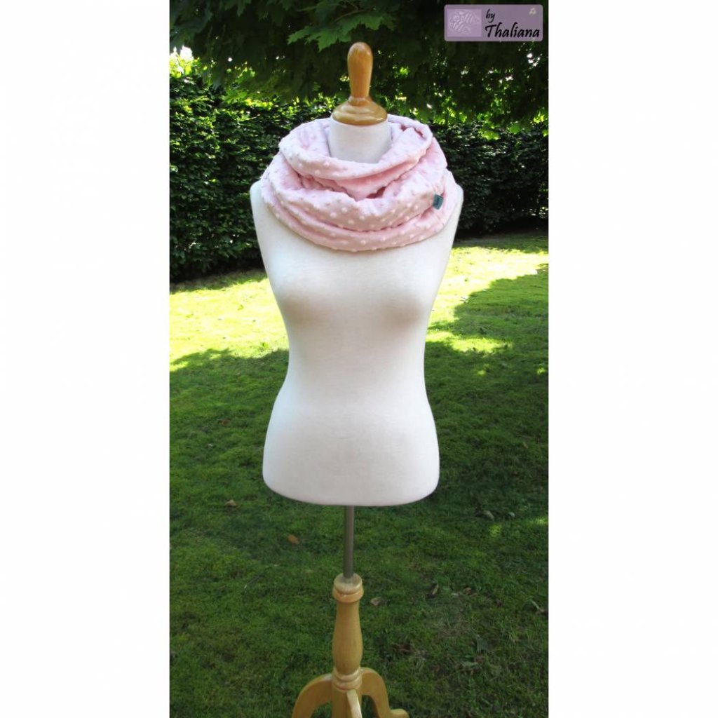 zartrosa Punkte Loop kuscheliger Loopschal Schal Bild 2