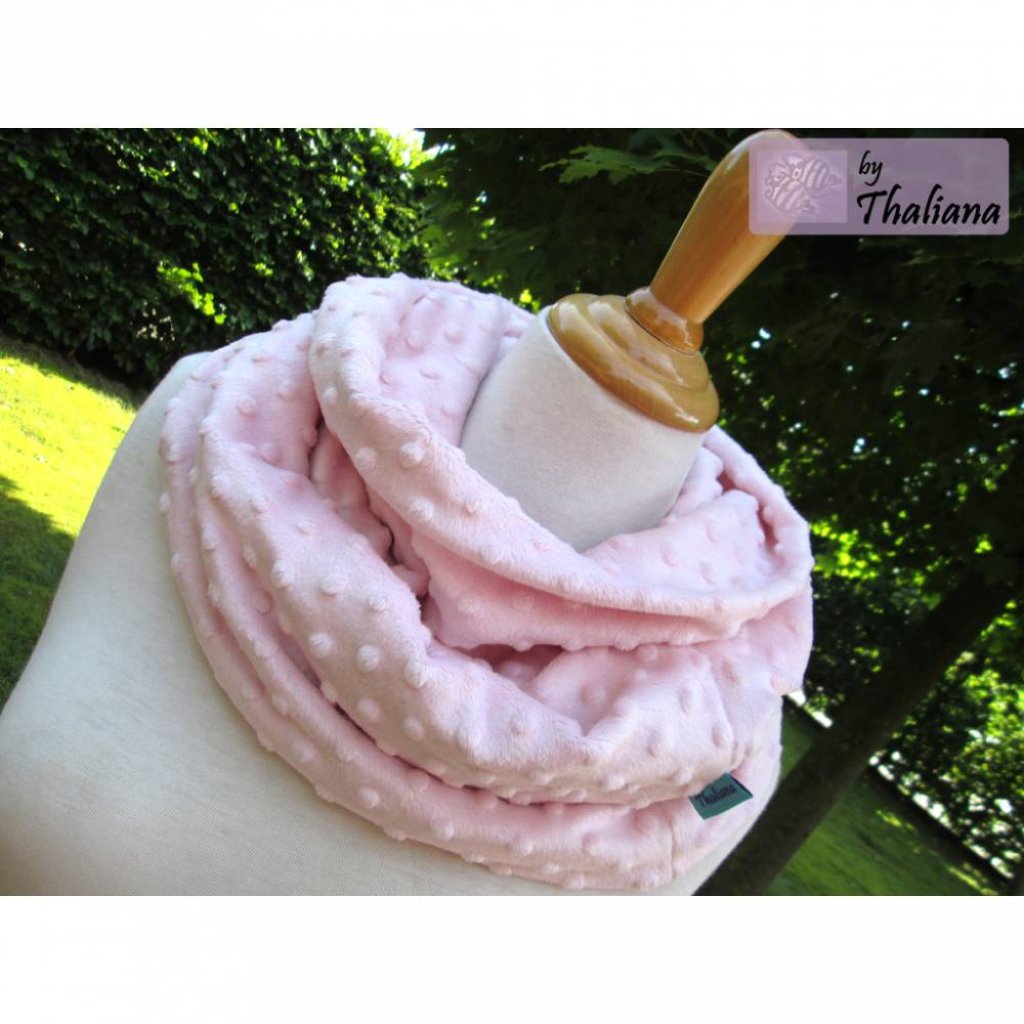 zartrosa Punkte Loop kuscheliger Loopschal Schal Bild 3