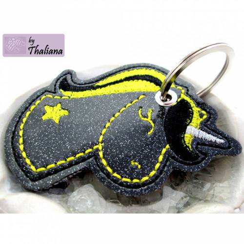 EINHORN schwarz gelb Schlüsselanhänger Einhorn