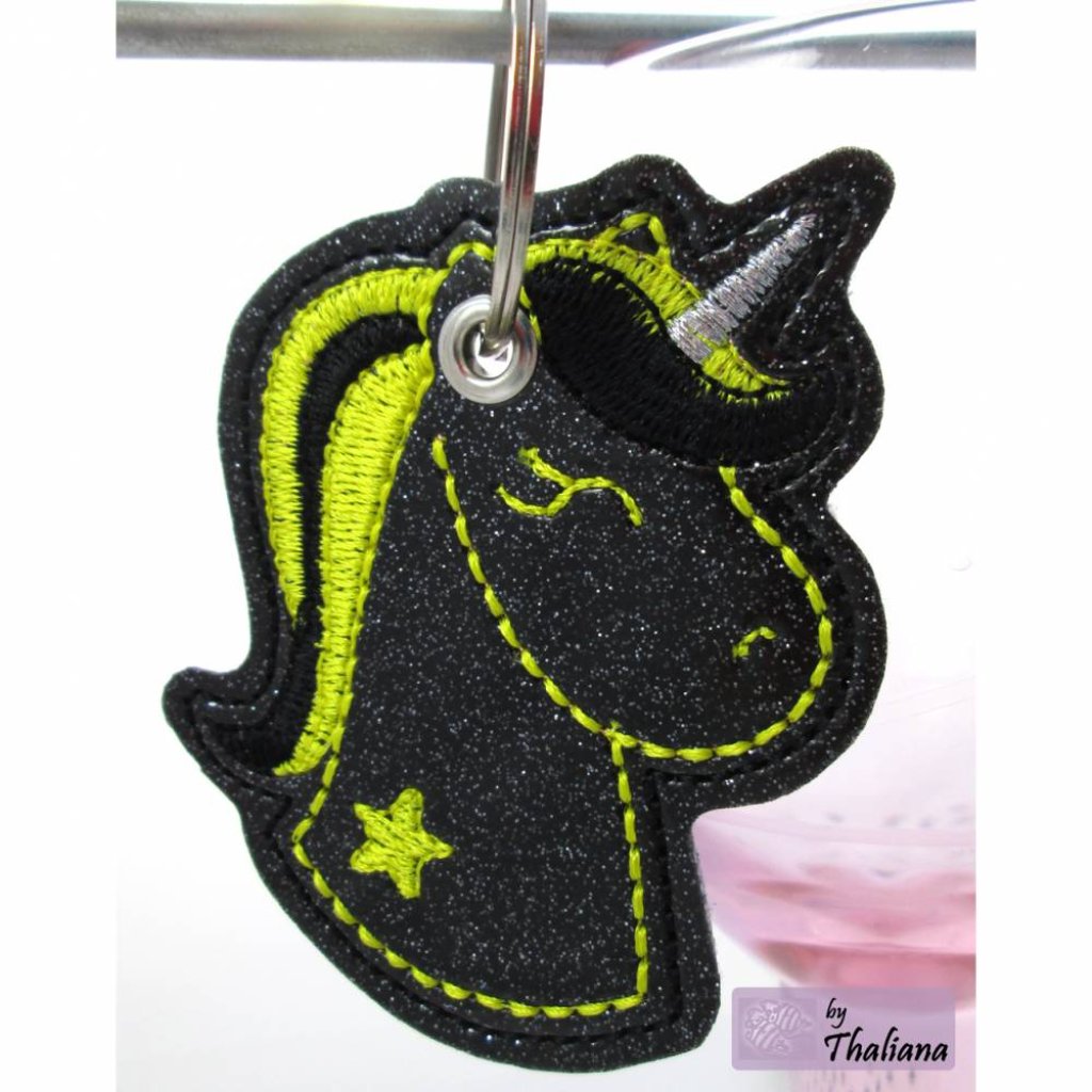 EINHORN schwarz gelb Schlüsselanhänger Einhorn Bild 2