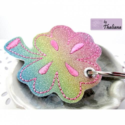 glitzernder GLÜCKSKLEE Schlüsselanhänger Kleeblatt