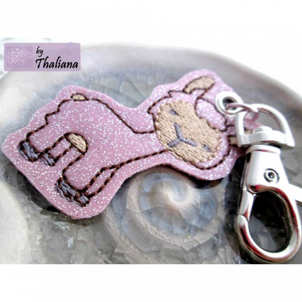 LAMA rosa GLITZERLAMA Schlüsselanhänger Bild 2