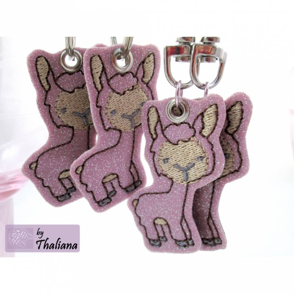 LAMA rosa GLITZERLAMA Schlüsselanhänger Bild 3