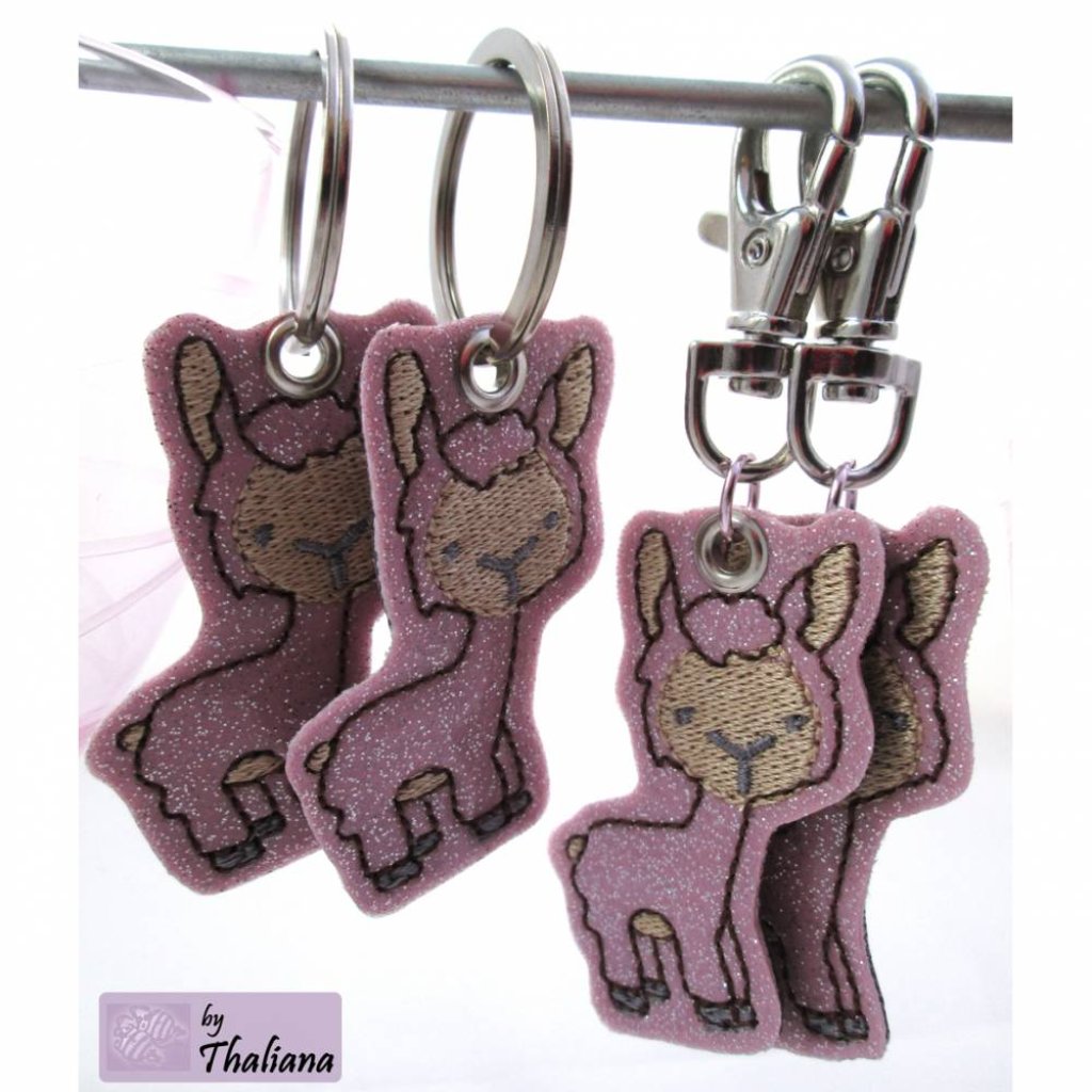 LAMA rosa GLITZERLAMA Schlüsselanhänger Bild 4