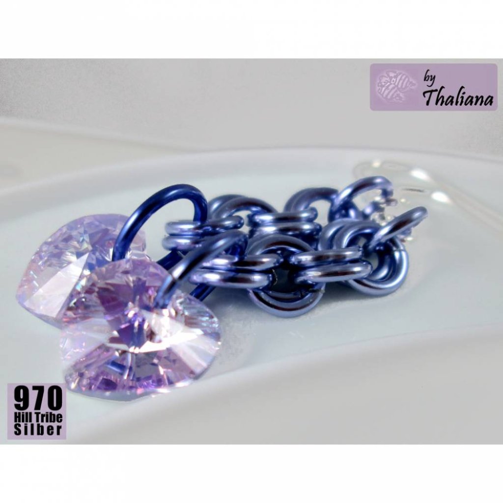 HERZPENDEL  Ohrringe Flieder mit Herzen Bild 1