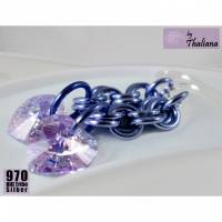 HERZPENDEL  Ohrringe Flieder mit Herzen