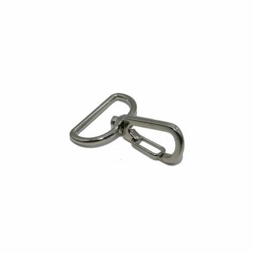 2 Karabinerhaken, silber, drehbar, 15 mm oder 25 mm