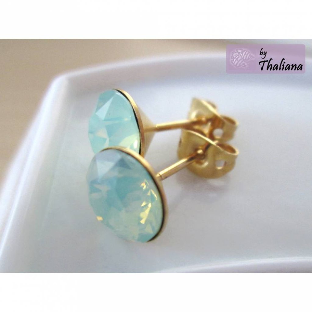 MINZWASSER opal Ohrstecker Funkeln mintgrün Bild 1