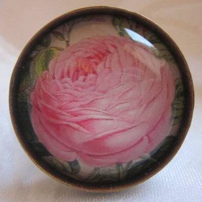 Cabochon Ring Rose Rosa Blume Blüte Motiv romantisch "Elise" Geschenkidee Weihnachten Vintage Stil
