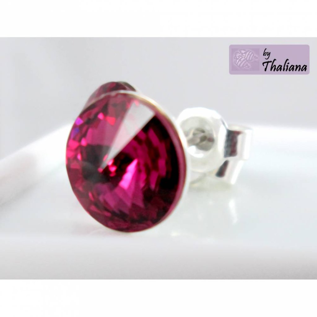 FUCHSIA pinke Ohrstecker Funkeln beere hochwertig Bild 1