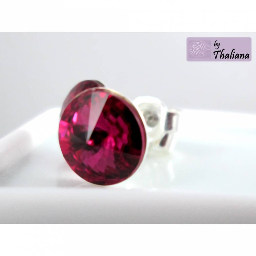 FUCHSIA pinke Ohrstecker Funkeln beere hochwertig Bild 2