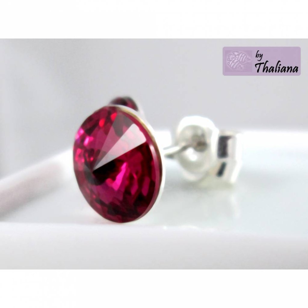 FUCHSIA pinke Ohrstecker Funkeln beere hochwertig Bild 3