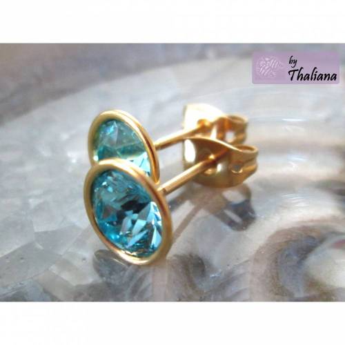 TÜRKIS HELL türkise Ohrstecker vergoldete Stecker