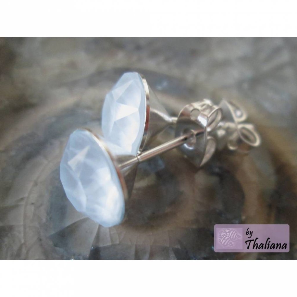 hellblaue Ohrstecker PUDERBLAU edle Stecker blau Bild 1