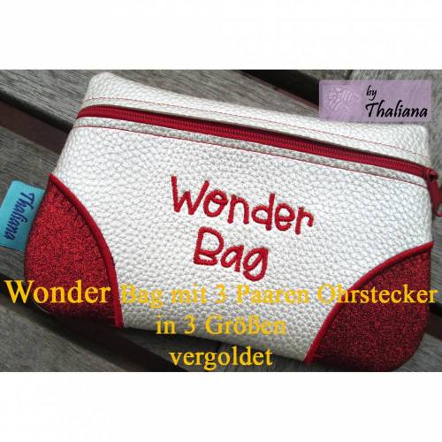 Wonderbag Ohrstecker Überraschung mit 3 Paaren Ohrstecker vergoldet