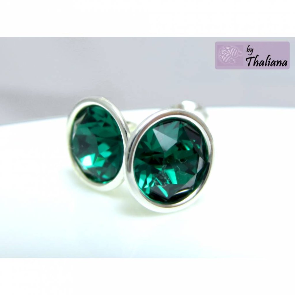 EMERALD smaragdgrüne Ohrstecker hochwertig  grün Bild 1