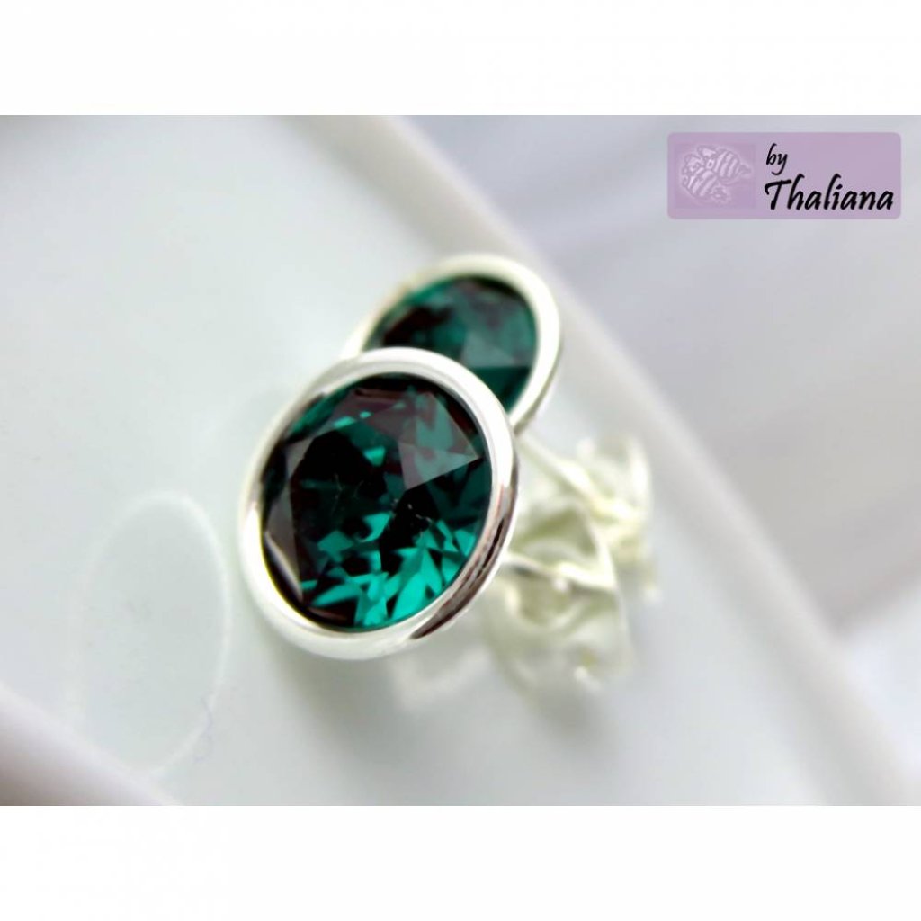 EMERALD smaragdgrüne Ohrstecker hochwertig  grün Bild 2