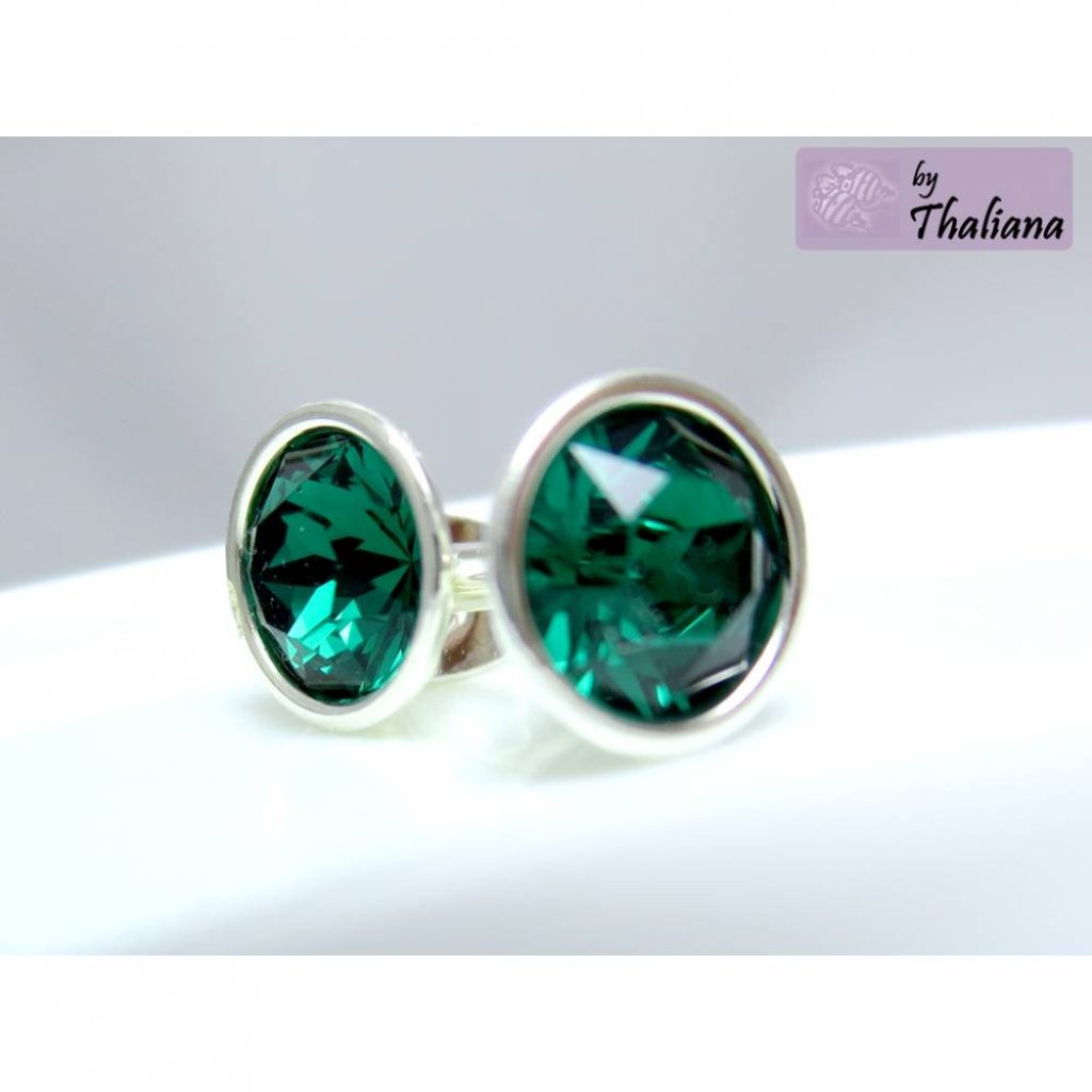 EMERALD smaragdgrüne Ohrstecker hochwertig  grün Bild 3