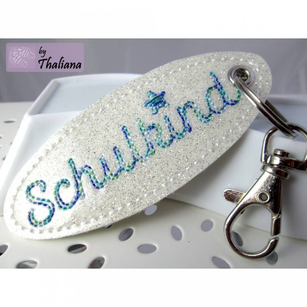 SCHULKIND Anhänger für Schulranzen Schultüte blau grün Bild 1