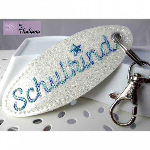 SCHULKIND Anhänger für Schulranzen Schultüte blau grün