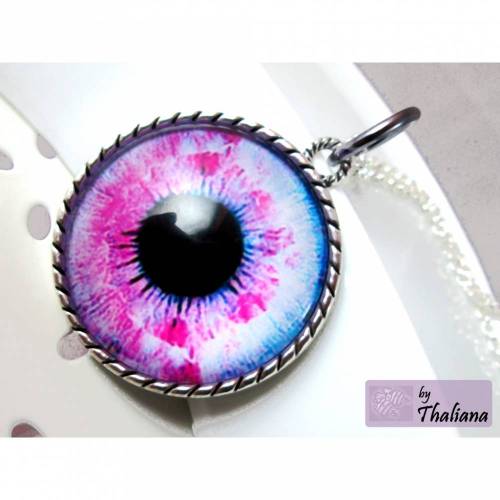 THE EYE Kette Augenanhänger Halskette pink Auge