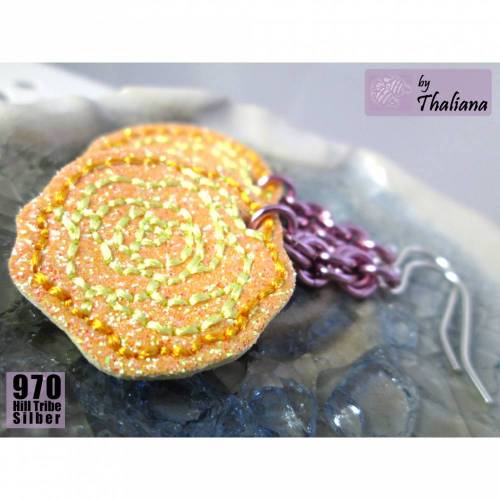 glitzerROSEN edle lange Ohrringe Rosenohrhänger