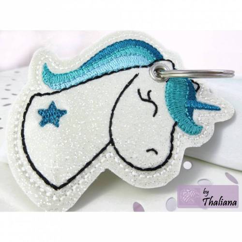 EINHORNpower türkis Schlüsselanhänger Einhorn