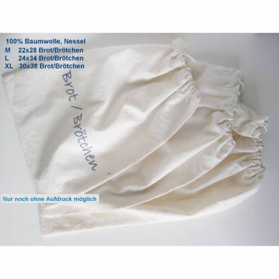 Brotbeutel, Brötchenbeutel Wunschgröße, Zuziehbeutel Brot, Brottasche, Semmelbeutel, Baumwoll.Beutel Brötchen, Bäckertasche, Brötchentasche. OHNE AUFDRUCK