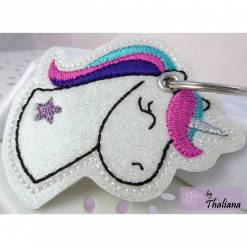 EINHORNpower bunt Schlüsselanhänger Einhorn glitz
