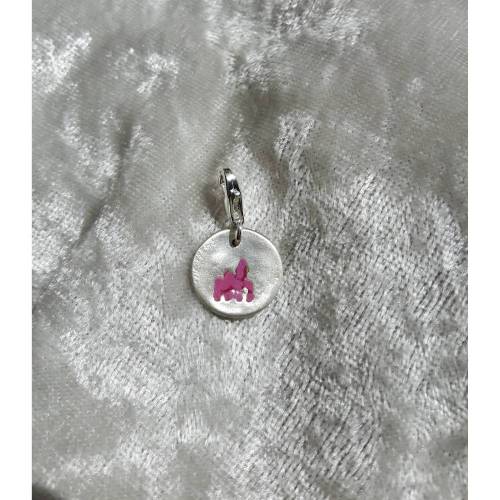 Charm Prinzessinnenschloß aus 999 Silber, violett patiniert