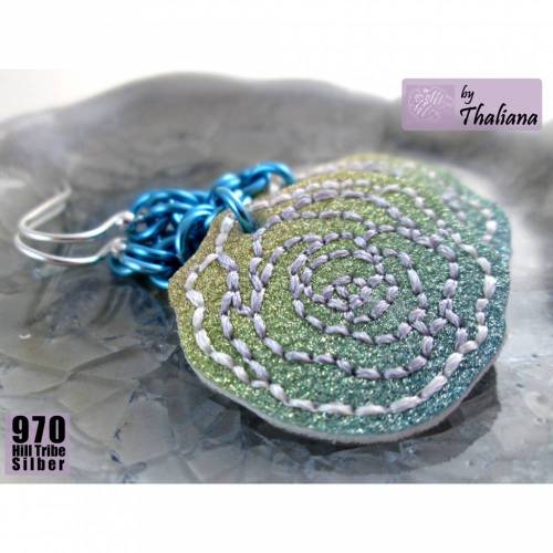 glitzerROSEN edle lange Ohrringe Rosenohrhänger