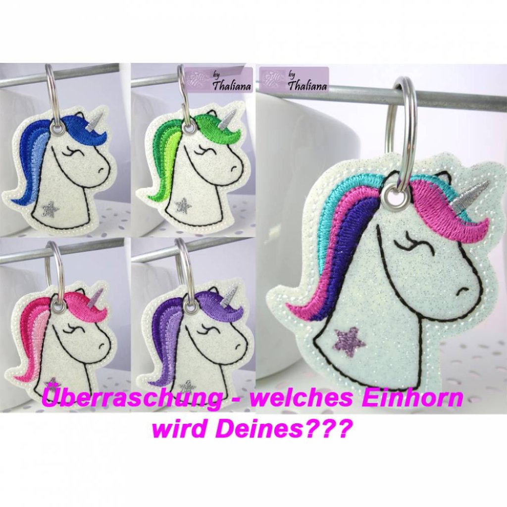 ÜBERRASCHUNG! EINHORN Schlüsselanhänger glitzer Bild 1