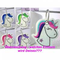 ÜBERRASCHUNG! EINHORN Schlüsselanhänger glitzer