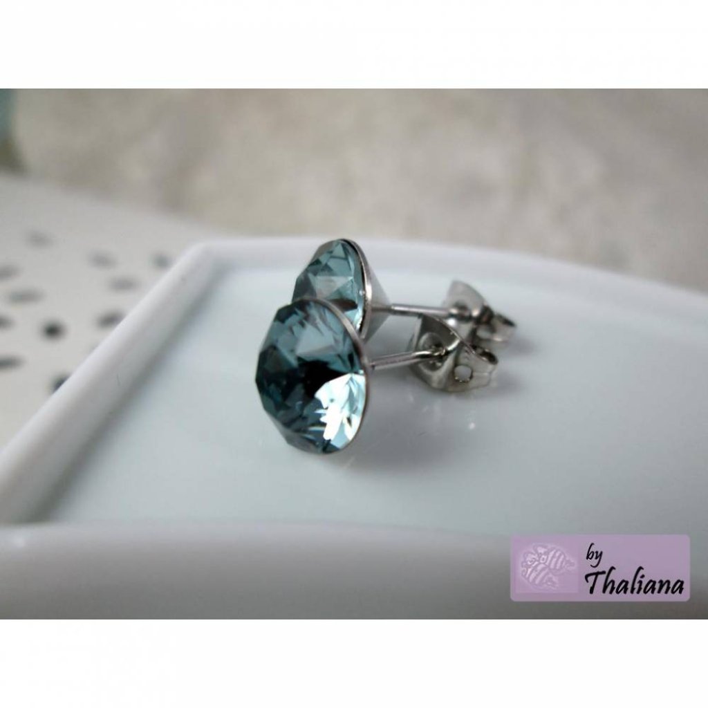 RUHE vor dem STURM dunkle Ohrstecker blaugrün Bild 3