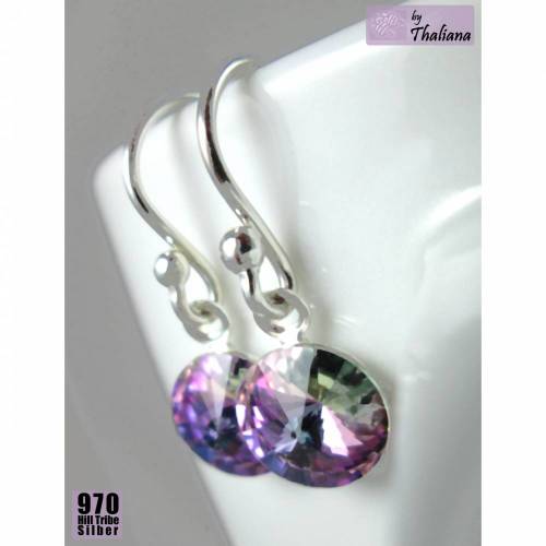 Mini-FUNKELei zart Flieder lila Ohrringe Silber