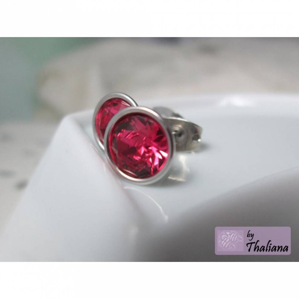 LEUCHTFEUER pinke Ohrstecker hochwertig KNALLIG! Bild 2