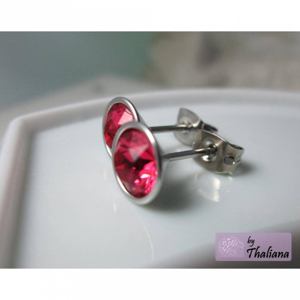 LEUCHTFEUER pinke Ohrstecker hochwertig KNALLIG! Bild 3