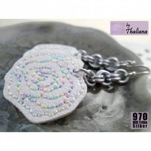 glitzerROSEN edle lange Ohrringe Rosenohrhänger