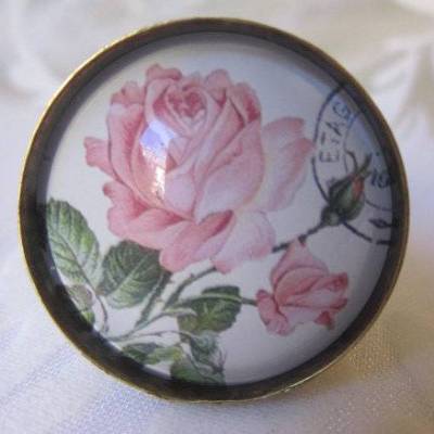 Cabochon Ring Rosen Motiv "Ava" verschnörkelt romantisch Vintage-Stil Antik-Look Geschenkidee
