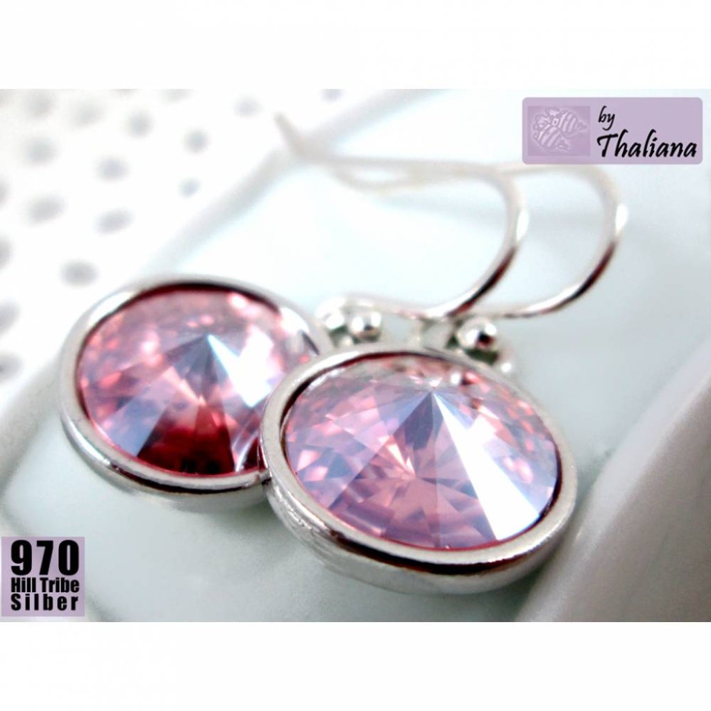 ROSA MONDLICHT Ohrringe schimmernde Ohrhänger rosa Bild 1