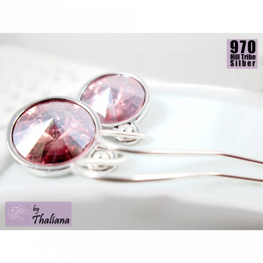 ROSA MONDLICHT Ohrringe schimmernde Ohrhänger rosa Bild 2