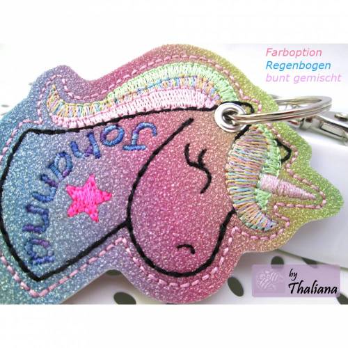 personalisierbarer Anhänger rainbow Einhorn Name
