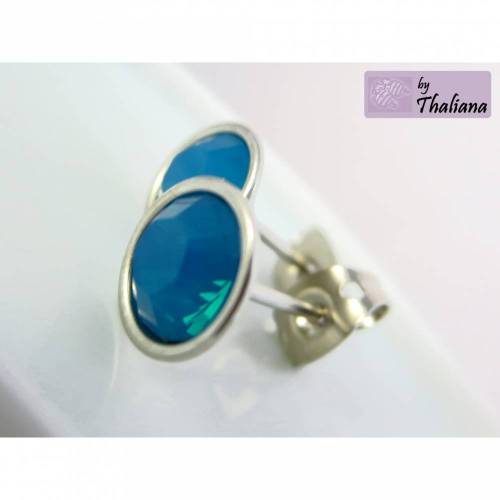 LAGUNA OPAL Ohrstecker hochwertig petrol türkis