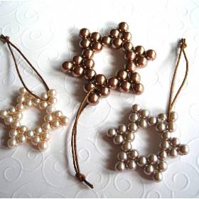 3 Weihnachtssterne aus Perlen Baumanhänger Tannenbaumschmuck