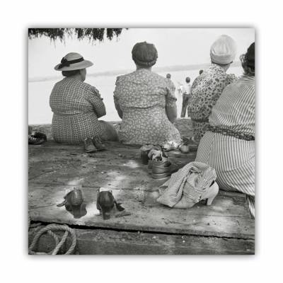 Leinwandbild Summertime at the River, Schwarz-Weiss Fotografie - Kunstdruck - Photoart - Kunst - Druck - Wandbild Vintage shabby