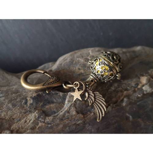 Anhänger mit Klangkugel, Charm, Taschenanhänger, Schlüsselanhänger, Kettenanhänger, Beschützer. 978