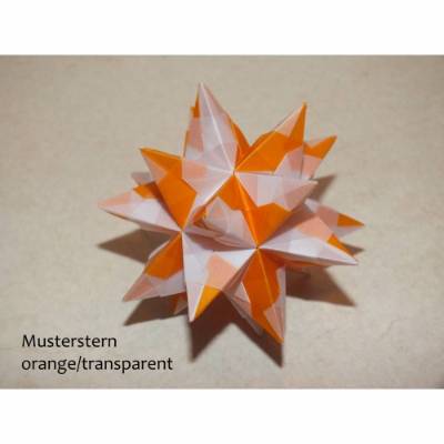  Origami Bastelset Bascetta 10 Sterne transparent/orange 5,0 cm x 5,0 cm