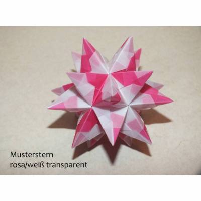 Origami Bastelset Bascetta 10 Sterne transparent-rosa 5,0 cm x 5,0 cm