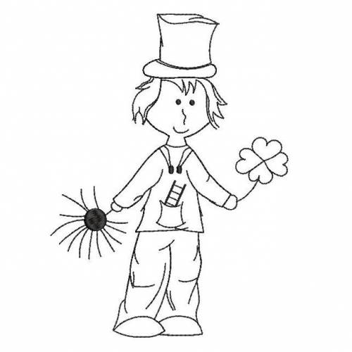 Stickdatei Schornsteinfeger Redwork verschiedene Größen SET