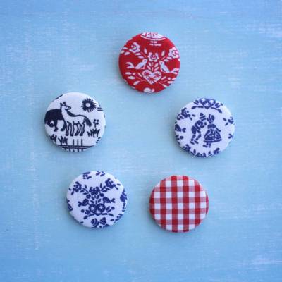 Stoffbutton Set 5 Stück, 3 cm
